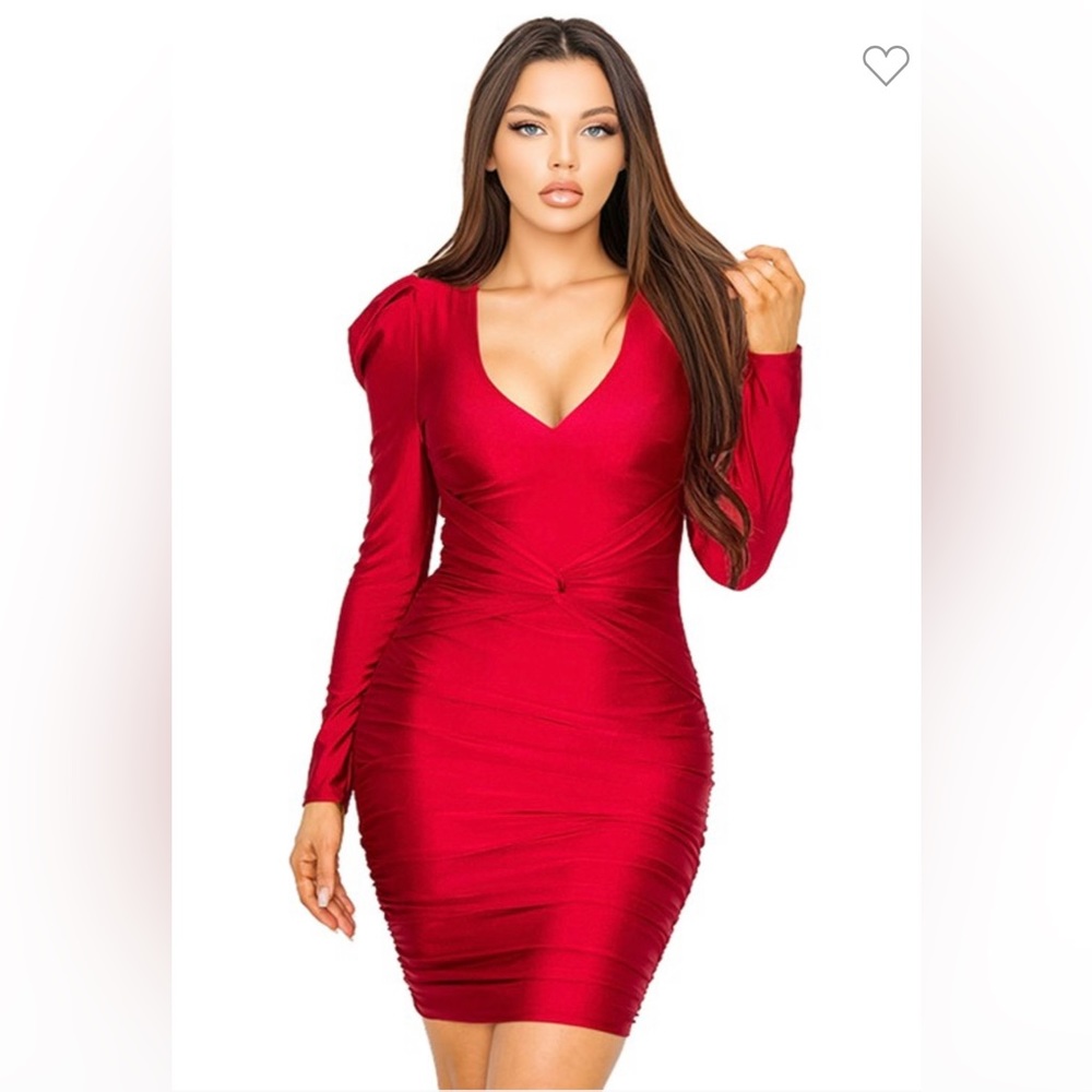 Red burgundy Bodycon dress.